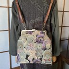 作品【ハンドメイド】キラキラ　テディベア がま口バッグ  3way 