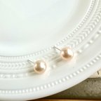 作品一点もの　K14  AAAAAランク　本真珠　美しい桜色の本真珠ラウンドピアス
