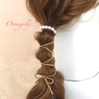 作品パール付 ⭐︎ 紐 ヘアアレンジ ヘアアクセサリー スエード アクセサリー 革 紐 フェイク レザー