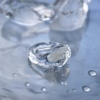 作品-氷- ガラス リング  clear glass ring