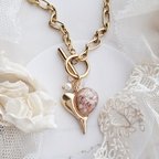 作品pink heart ♡mantel necklace ・.。.＊゜gold