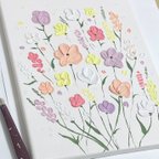 作品インテリアアート/立体的な絵の具/花/アクリル絵具