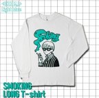 作品🚬SMOKING ロンT🚬(🌎水色:Lサイズ🌎)