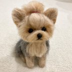 作品羊毛フェルト　犬　ヨーキー　ヨークシャーテリア