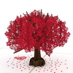 作品ポップアップグリーティングカード　Red Sakura Tree