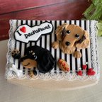 作品【I♡ Dachshund】ミニチュアダックス・ROZYオリジナル木製小物入れ　ボックス　収納