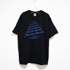 作品ヨットロック(AOR)のおしゃれなデザイン 音楽系Ｔシャツ プレミアム生地【ブラック】やや厚め生地のハイグレード半袖クルーネック