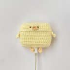 作品AirPodsProケース ひよこ 編み物 かぎ針編み ハンドメイドAirPodsケース ニット 動物雑貨 アニマル かぎ編み イヤホンケース ケース かわいい 毛糸 コットン ふわふわ 小物