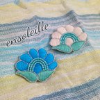 作品花の刺繍ブローチ