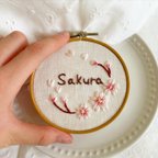 作品桜の刺繍フレーム/刺繍図案