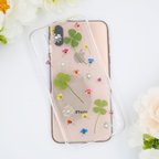 作品クローバーと七色アリッサム お花かわいい iPhoneケース 【iPhone11対応】