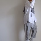 作品ZIPサイドライントラックパンツ / コットン天竺 【 杢ライトグレー 】/ zip side line track pants / cotton jersey【 heather light g