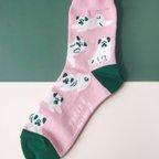 作品yukino textile socks 『PUGS』ピンク