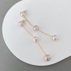作品3 natural color pearl earrings