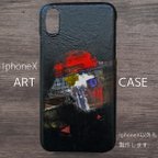 作品iphoneX アートケース 1点物  手描き ペイント iPhoneケース 50