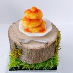 作品「蜂蜜たっぷり、ふわふわパンケーキ」　パンケーキ　ミニチュアフード