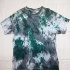 作品タイダイ染め　渋めTシャツ　まだら染め