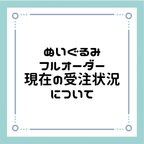 作品ぬいぐるみフルオーダーの状況について