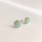 作品vintage France stream button  pierced earrings