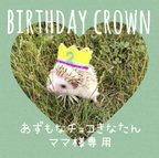 作品【あずもなチョコきなたんママ様専用】ハリネズミ お誕生日 王冠 帽子 クラウン Birthday crown👑×4点