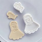 作品【母の日】エプロン+ミトンセット　クッキー型（スタンプ付き）