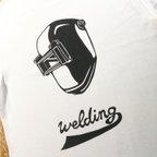 作品溶接 デザイン Tシャツ / 溶接面Tシャツ﻿(welding 丸面）