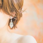 作品結婚式　ブライダル　ウェディング　ブライダルアクセサリー　ピアス　イヤリング　アクセサリー　ウェディングアクセサリー　ブライダルアクセ　花嫁　大ぶり　P0234