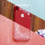 作品iPhone11 pro Maxまで対応♪／クリア スマホケース flowers