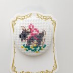 作品子犬 の 刺繍 ブローチ 