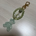 作品クマとお花のストラップ