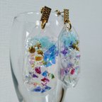 作品プラバン×レジンピアス 海