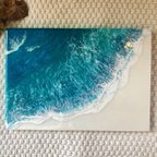作品【送料無料】【B4サイズ】海アートパネル オーシャンアート エメラルドグリーン 壁掛けアート
