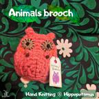 作品どうぶつブローチ ❊ Animals brooch "Hippopotamus" / かばさん