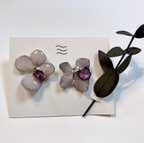 作品紫の花のピアス