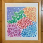 作品パステルアート あじさいの花