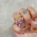 作品colorful×flower  bees ring