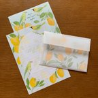 作品Letter Set レモンと青羽木葉鳥（レターセット）