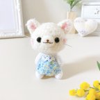 作品【ご予約済み】★春色ワンピの白ねこさん　能登半島地震　支援販売