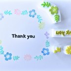 作品消しゴムはんこ　春　花　thank you スタンプセット