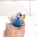 作品【インコ】青い鳥＊セキセイインコ/鳥　小鳥　羊毛フェルト　インテリア雑貨　癒し　ぬいぐるみ