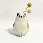 作品[受注生産]ねこの一輪挿し＊ミケねこ＊