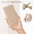 作品スマホケース 手帳型 iPhone プレゼント おしゃれ かわいい ミッキー　アプリコット