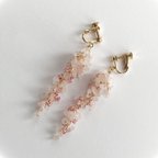 作品しだれ桜　ローズクォーツ　イヤリング / ピアス　