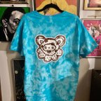 作品Cheko's Bears Tシャツ　Mサイズ「ドットベア」タイダイ柄ブルーVer.