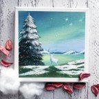 作品アクリル画✴︎原画✴︎冬の始まり⛄️