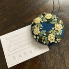 作品ミモザリースの手刺繍（1） ＊ セミオーダー