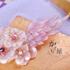 作品（B）桜咲く淡夢色の翼のブローチ〜初染め桜〜（brooch of blooming wings〜girl in birdcage〜）