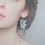 作品♥️New♥️『frost flower』silver～揺れるピアス/イヤリング  ✳️サージカルステンレス(ピアスのみ)/お呼ばれ/結婚式/ウェディング/ブライダル