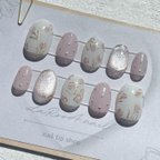 作品nail tip10本setおまけ付き春デザイン　チューリップ　マグネット　淡いピンク　ドット　ネイルチップ