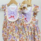 作品【130サイズ】秋の花カラーワンピース